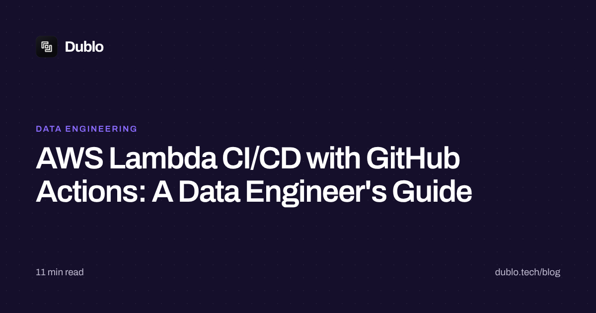 AWS Lambda CI/CD with GitHub Actions: A Data Engineer's Guide