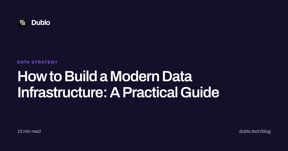 How to Build a Modern Data Infrastructure: A Practical Guide